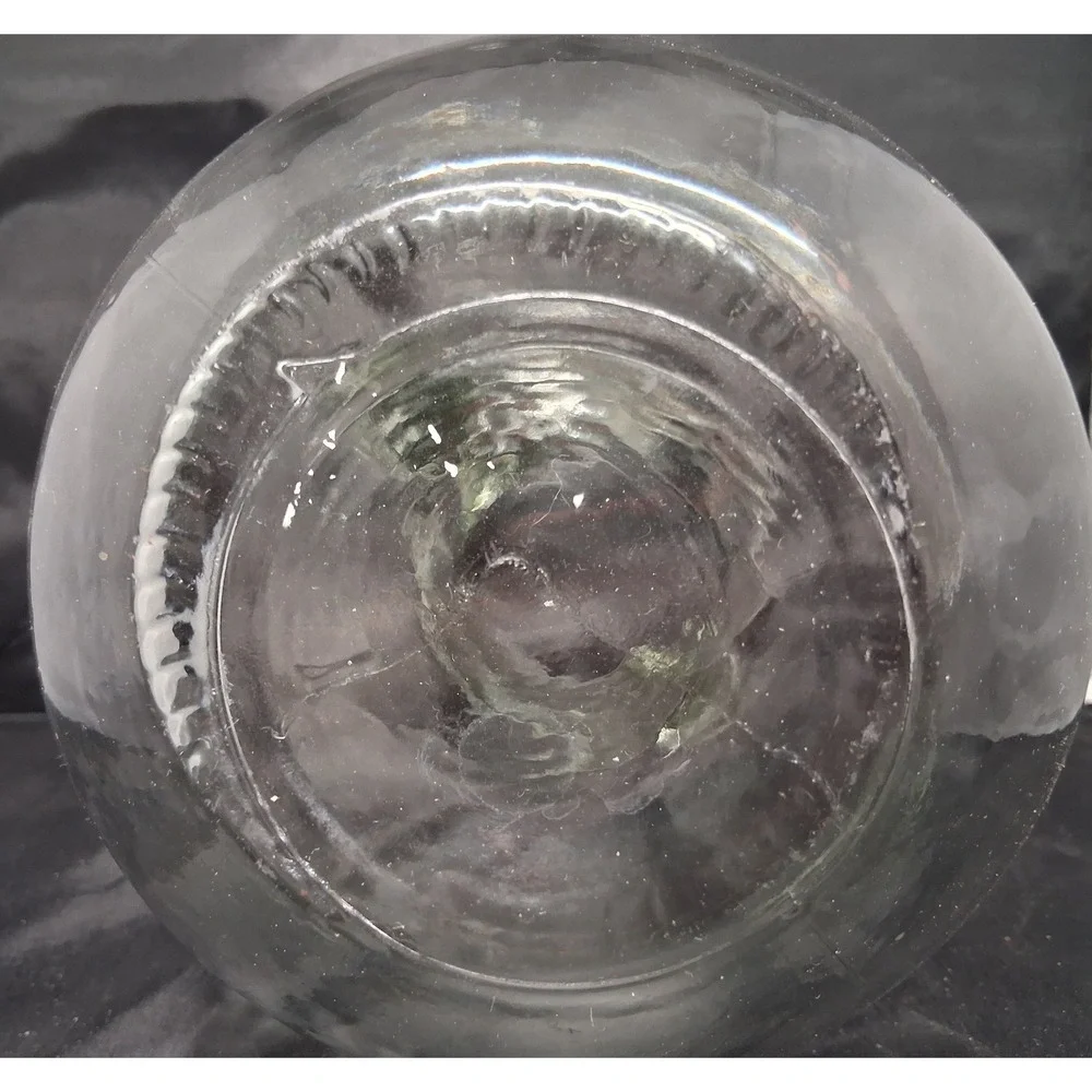 Vintage Hand Blown Clear Glass Amphora Vase Two Handles 10 Inch Rustic Decor
